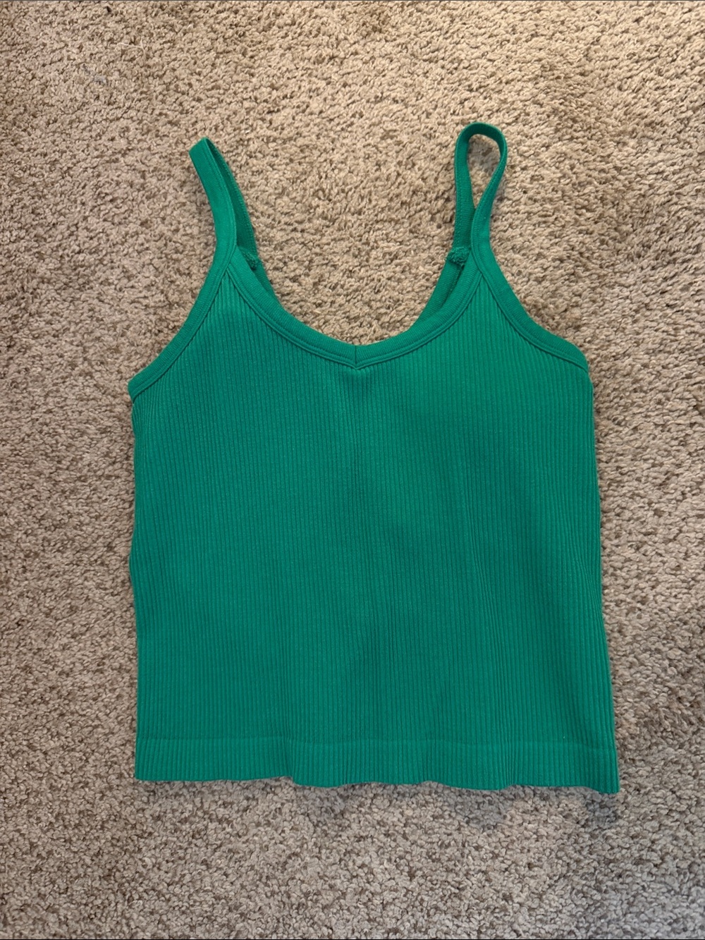 By Together Emerald Green Ribbed Tank